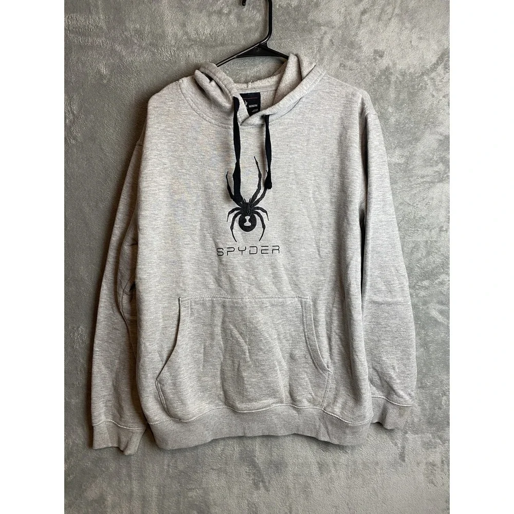 Spyder Hoodie Men's M Grey Cotton-Polyester Pullover